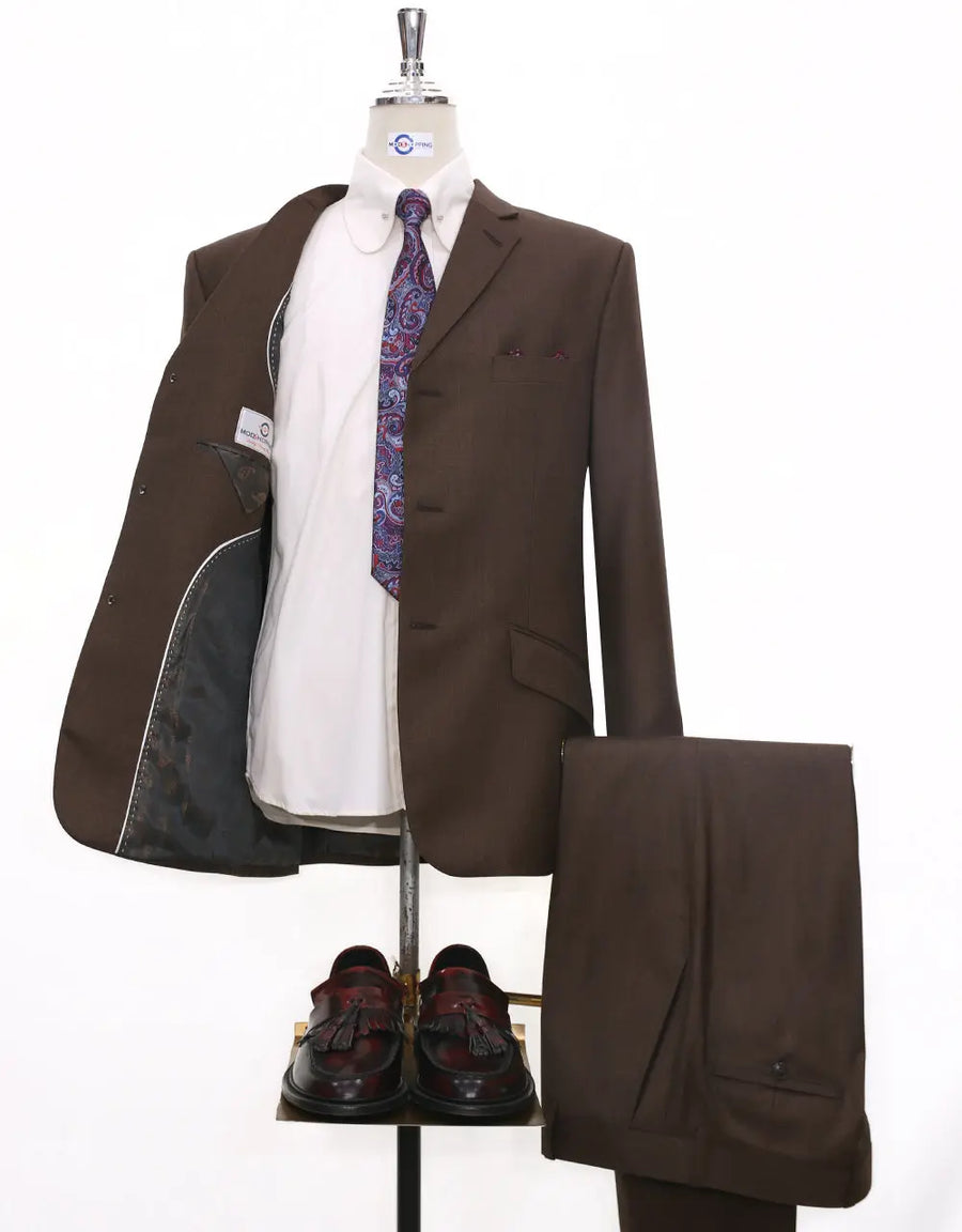 Men Suit | 60s Style Essential Brown Suit For Wedding – Modshopping ...
