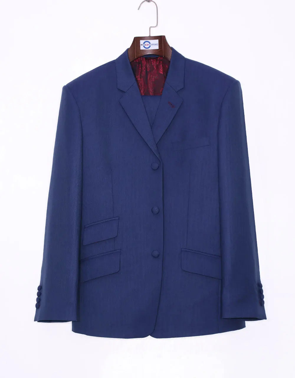 Mod Suit - Midnight Blue Herringbone Suit Modshopping Clothing