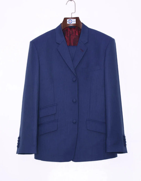 Mod Suit - Midnight Blue Herringbone Suit Modshopping Clothing