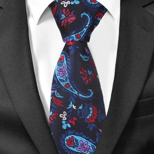 Navy Blue And Red Paisley Necktie Modshopping Clothing