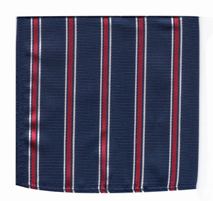 Navy Blue Stripe Pocket Square Modshopping Clothing