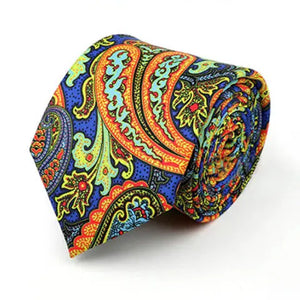 Paisley Tie - Blue And Orange Paisley Tie Modshopping Clothing