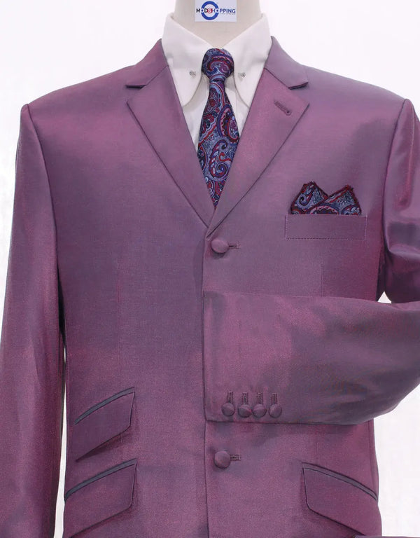 Purple And Sky Two Tone Suit Jacket Size 38R Trouser 32/32 Modshopping Clothing