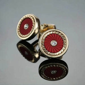 Round Red And Yellow Gold Cufflinks Modshopping Clothing