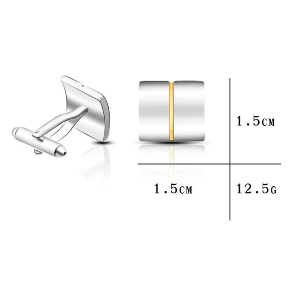 Silver Divided Yellow Gold Square  Cufflinks Modshopping Clothing