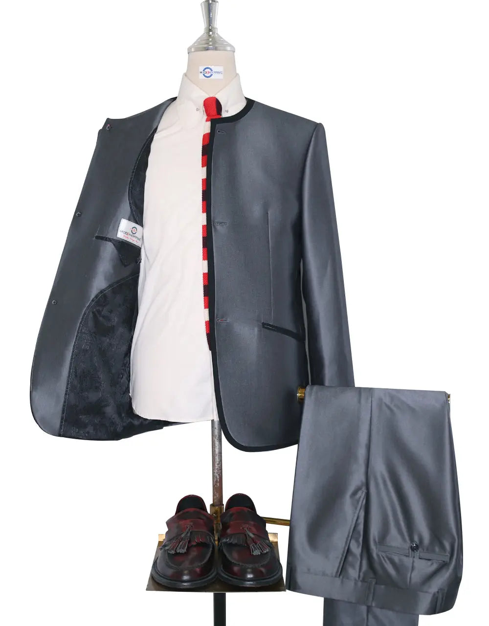 Silver Tonic Beatles Collarless Suit Modshopping Clothing