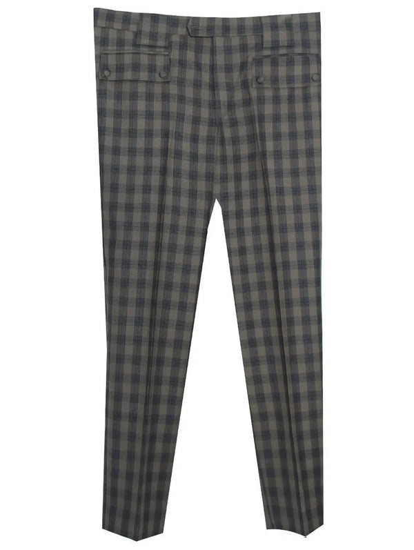 This  Trouser Only | Beige and Black Windowpane Trouser Waist 34" Inside leg 34" Modshopping Clothing
