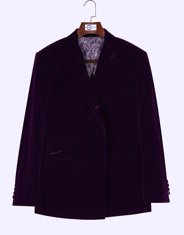 This Jacket Only - Purple Double Breasted Jacket Size 40R Modshopping Clothing