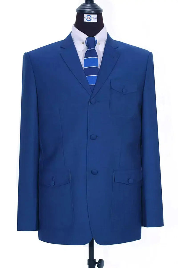 This Jacket Only | Sapphire Blue Herringbone Jacket Modshopping Clothing