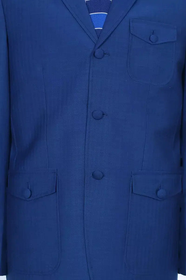 This Jacket Only | Sapphire Blue Herringbone Jacket Modshopping Clothing