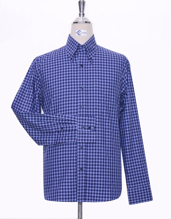 This Shirt Only -  Blue Gingham Check Shirt Size M Modshopping Clothing