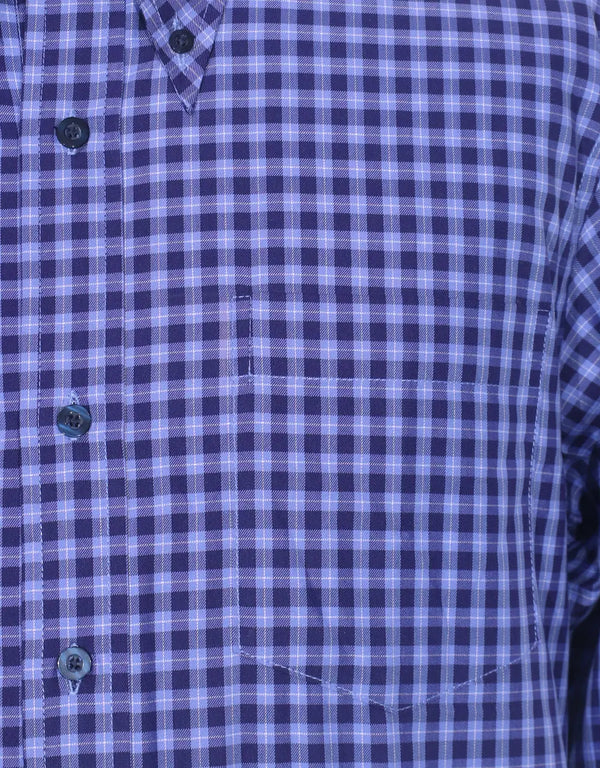 This Shirt Only -  Blue Gingham Check Shirt Size M Modshopping Clothing