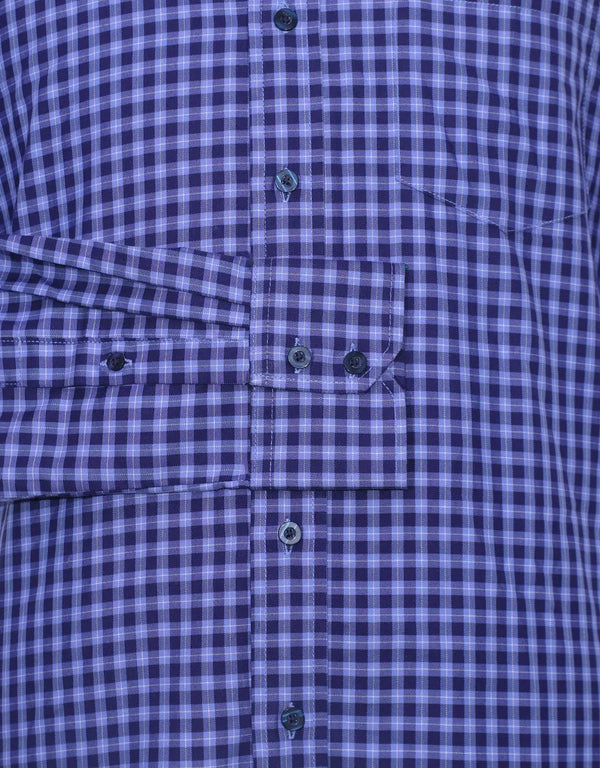 This Shirt Only -  Blue Gingham Check Shirt Size M Modshopping Clothing