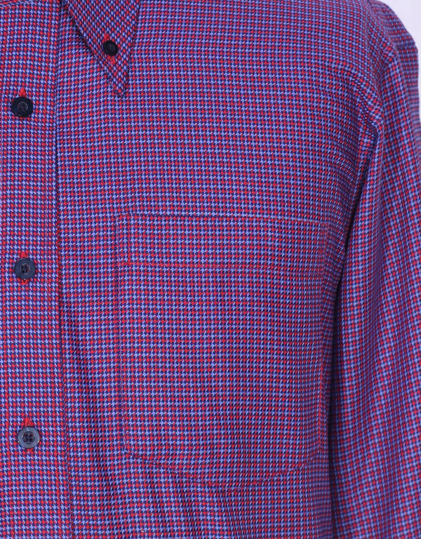 This Shirt Only -  Red Houndstooth Shirt Size M for Men Modshopping Clothing