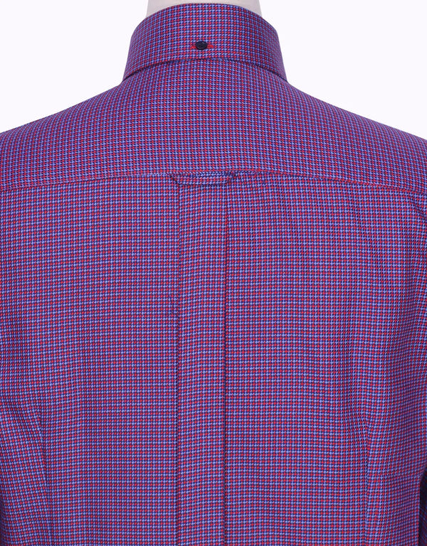 This Shirt Only -  Red Houndstooth Shirt Size M for Men Modshopping Clothing