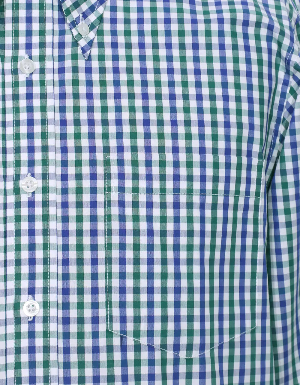 This Shirt Only - Green and Navy Blue Gingham Check Shirt Size M Modshopping Clothing