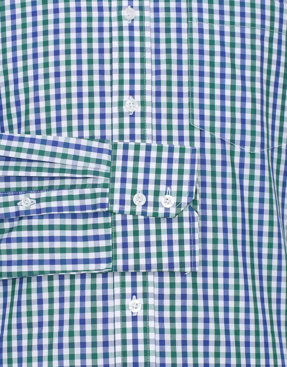 This Shirt Only - Green and Navy Blue Gingham Check Shirt Size M Modshopping Clothing