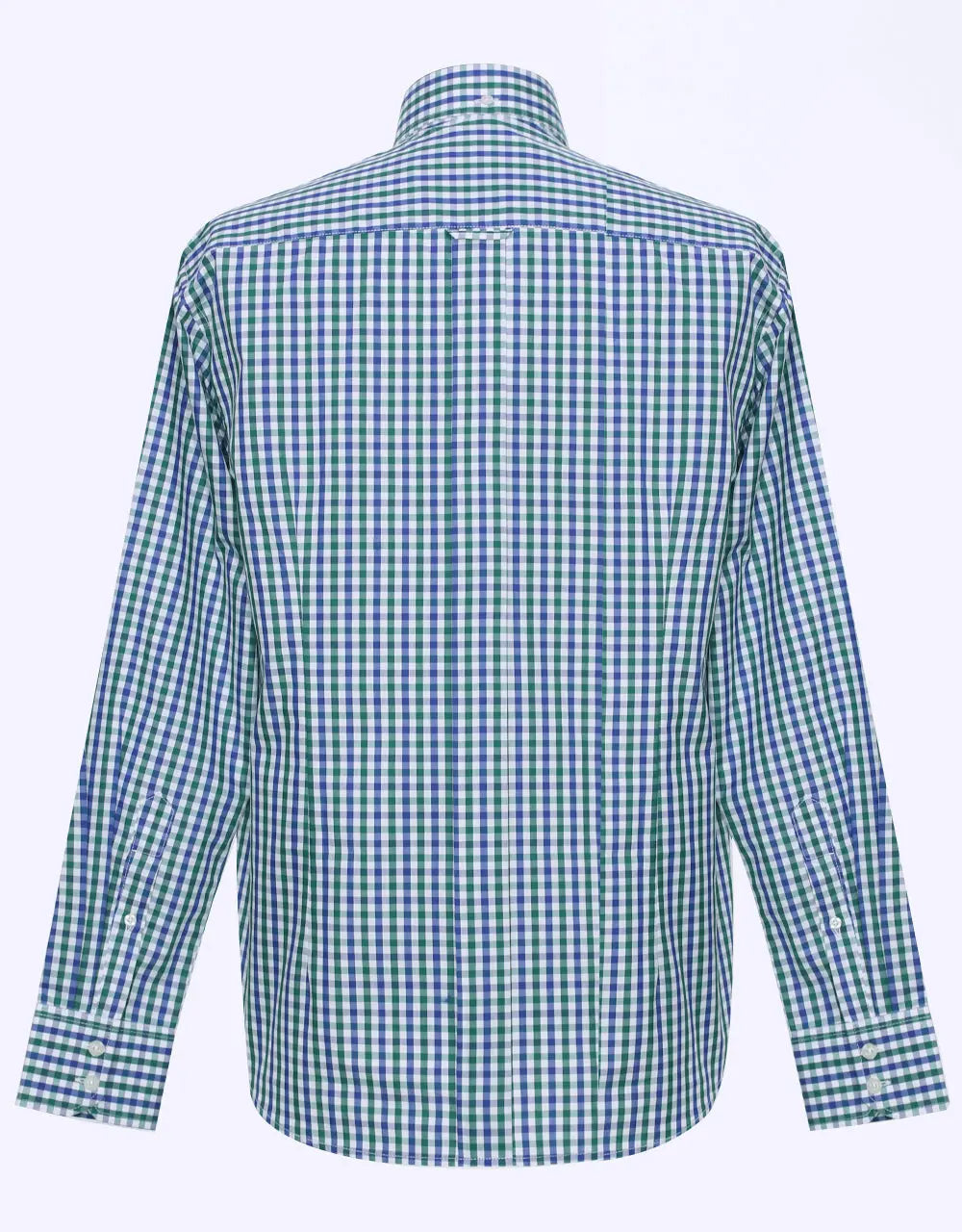 This Shirt Only - Green and Navy Blue Gingham Check Shirt Size M Modshopping Clothing