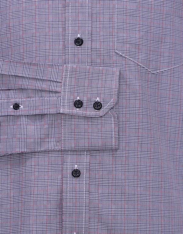 This Shirt Only - Grey Prince Of Wales Check Shirt Size M Modshopping Clothing