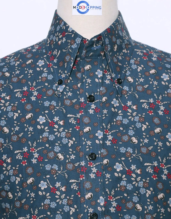 This Shirt Only - Multi Color Floral Print Shirt Size M for Men Modshopping Clothing
