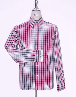 This Shirt Only - Pink And Black Windowpane Check Shirt Size M Modshopping Clothing