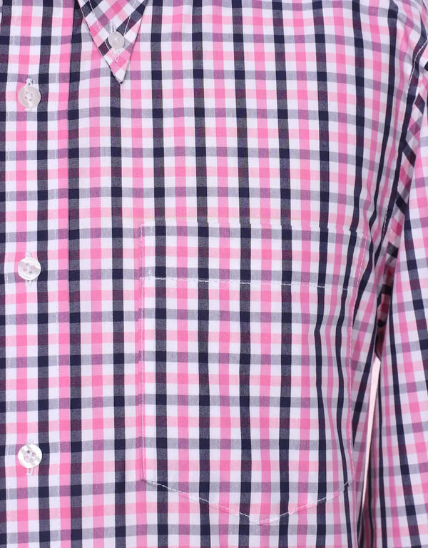 This Shirt Only - Pink And Black Windowpane Check Shirt Size M Modshopping Clothing