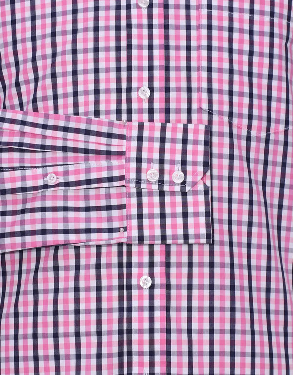 This Shirt Only - Pink And Black Windowpane Check Shirt Size M Modshopping Clothing