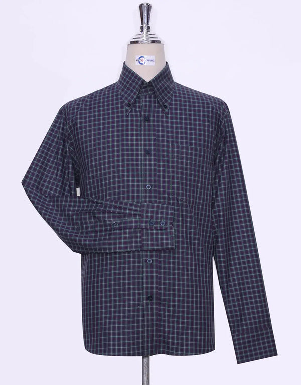 This Shirt Only - Purple Green Gingham Check Shirt Size M Modshopping Clothing