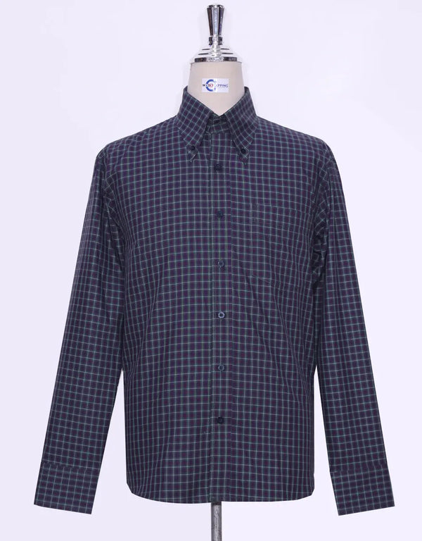 This Shirt Only - Purple Green Gingham Check Shirt Size M Modshopping Clothing