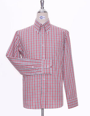 This Shirt Only - Red And Grey Gingham Check Shirt Size M Modshopping Clothing