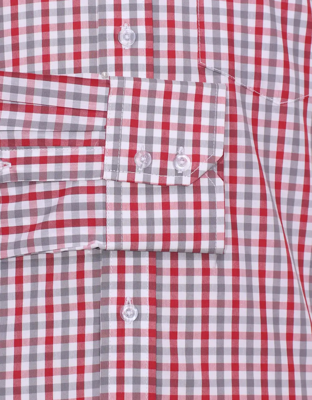 This Shirt Only - Red And Grey Gingham Check Shirt Size M Modshopping Clothing