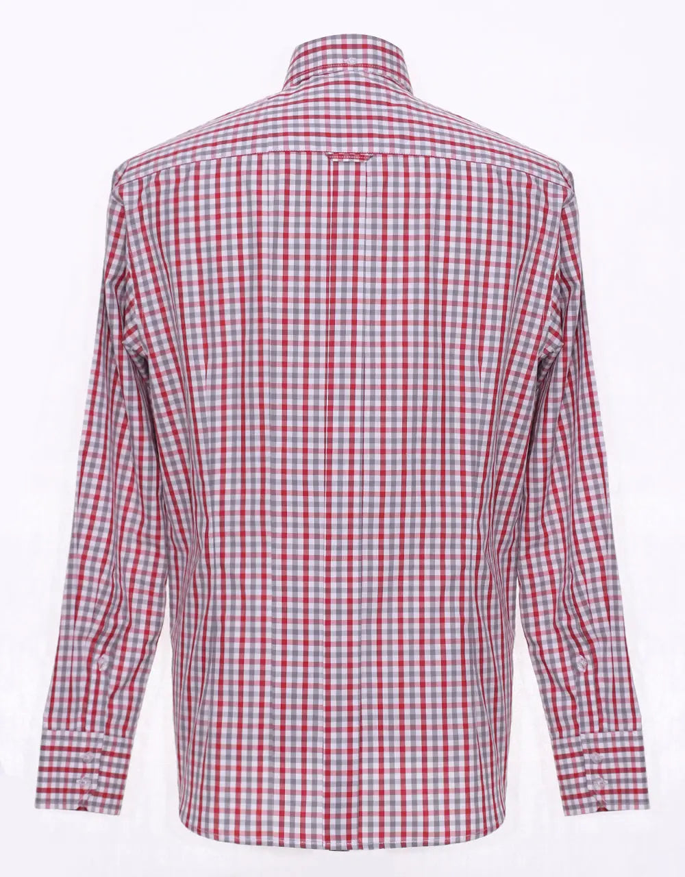 This Shirt Only - Red And Grey Gingham Check Shirt Size M Modshopping Clothing