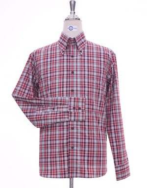 This Shirt Only - Red And White Tartan Plaids Shirt Size M Modshopping Clothing
