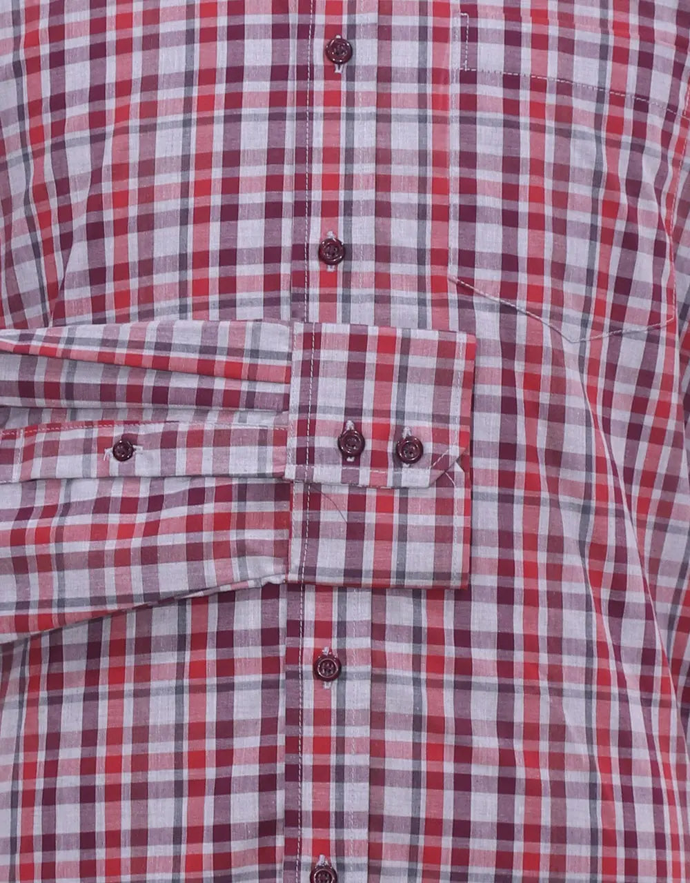 This Shirt Only - Red And White Tartan Plaids Shirt Size M Modshopping Clothing