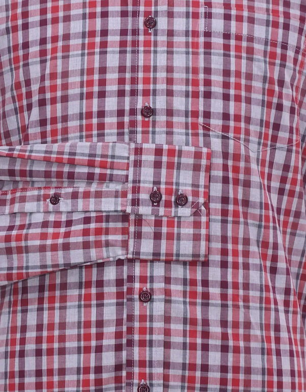 This Shirt Only - Red And White Tartan Plaids Shirt Size M Modshopping Clothing