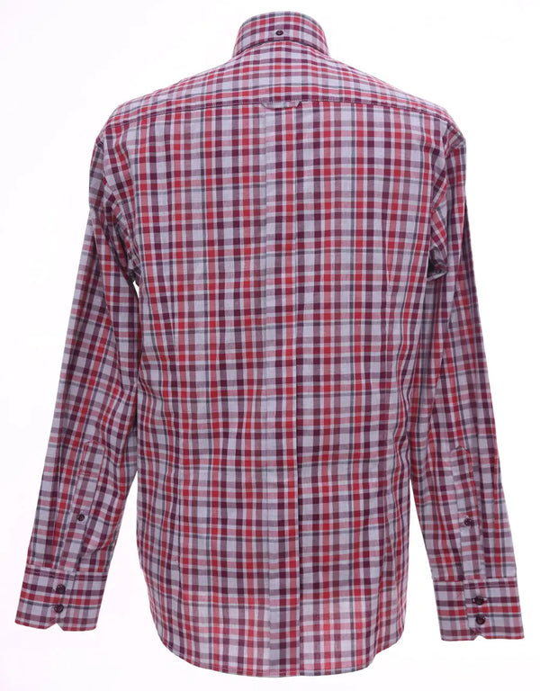 This Shirt Only - Red And White Tartan Plaids Shirt Size M Modshopping Clothing