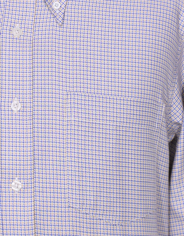 This Shirt Only - Yellow and Blue Houndstooth Shirt Size M Modshopping Clothing