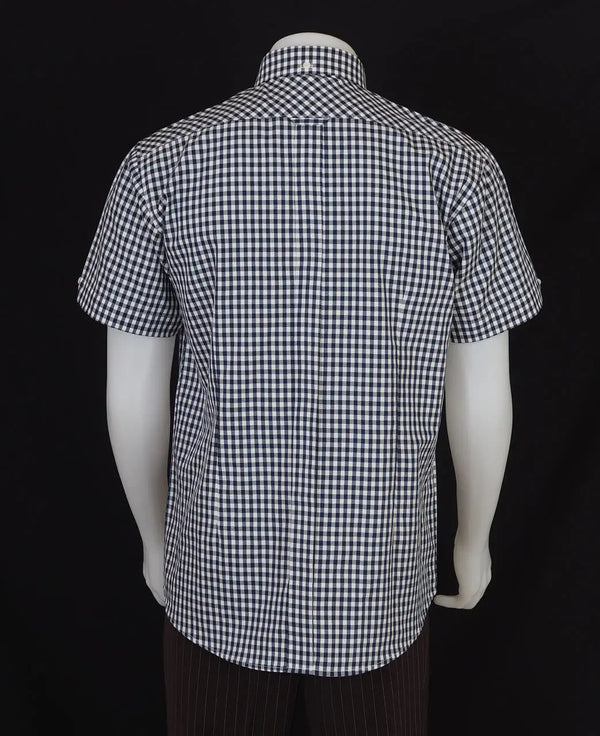 This Shirt Only Gingham Shirt | Navy Retro Gingham Check Shirt Size M Modshopping Clothing
