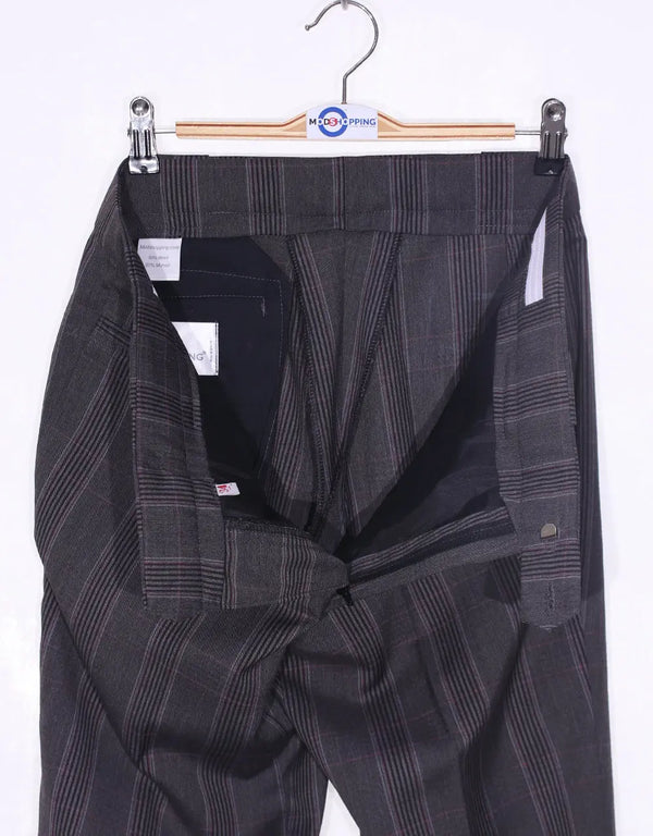 This Suit Only - Charcoal Grey Prince Of Wales Check Suit Modshopping Clothing