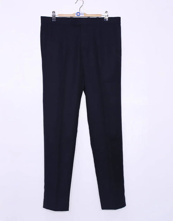This Suit Only - Dark Navy Blue and Blue Striped Suit Size 40 R Trouser 34/30 Modshopping Clothing