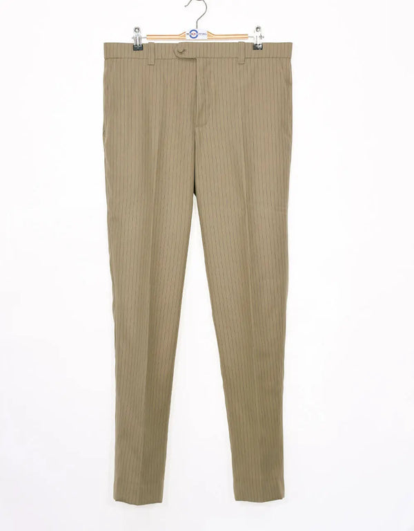 This Suit Only Beige Pinstripe Mod Suit |  Jacket 40R Trouser 34/32 Modshopping Clothing