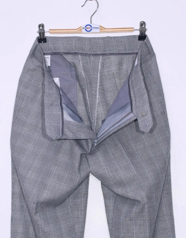 This Suit Only Light Grey Prince Of Wales Suit | Jacket Size 40R Trouser 34/32 Modshopping Clothing