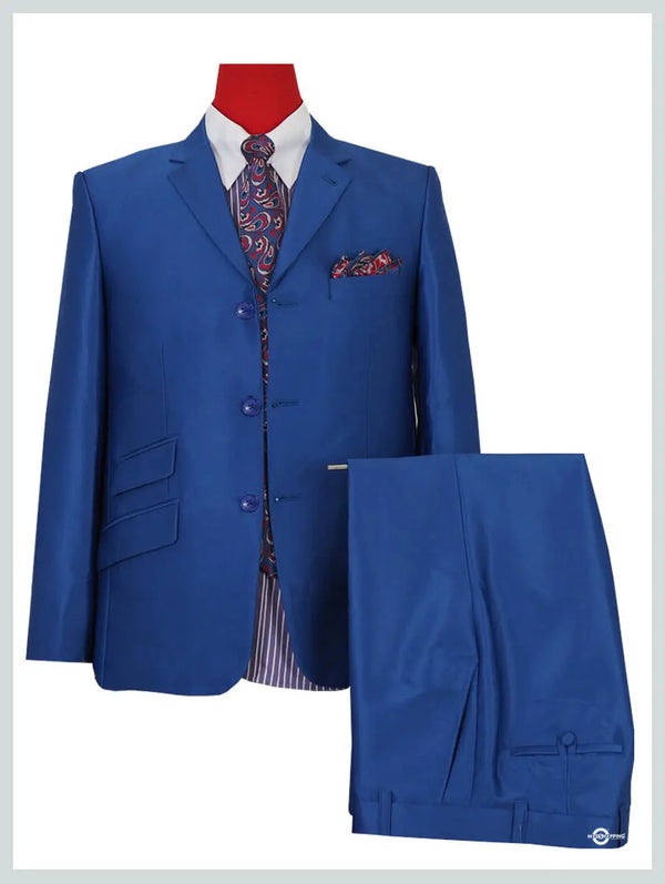 This Suit Only Royal Blue Tonic Suit | Jacket 48R  Trouser 44/28 Modshopping Clothing
