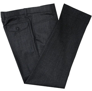 This Trouser Only - Dark Grey Herringbone Tweed Trouser Size 38 / 32 Modshopping Clothing