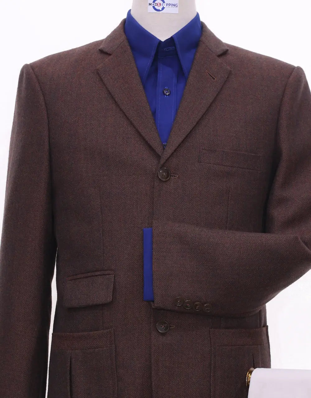 Tweed Jacket | 60s Style Brown Herringbone Jacket Modshopping Clothing