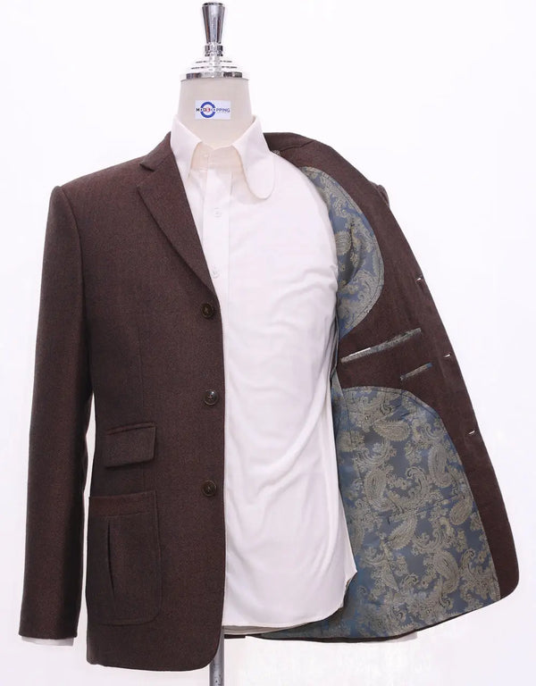 Tweed Jacket | 60s Style Brown Herringbone Jacket Modshopping Clothing