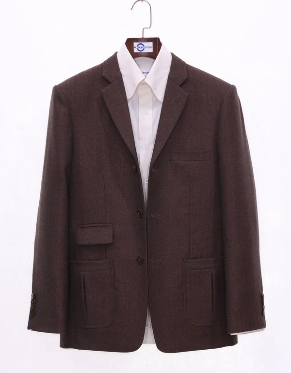 Tweed Jacket | 60s Style Brown Herringbone Jacket Modshopping Clothing