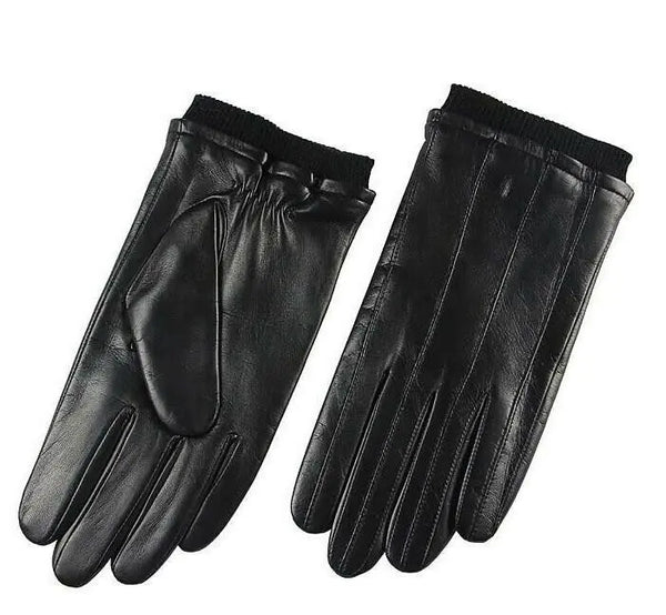 Winter Warm Black Leather Gloves Size M Modshopping Clothing