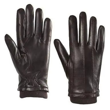 Winter Warm Brown Leather Gloves Size M Modshopping Clothing
