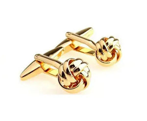 gold cufflinks| stainless steel gold knots cufflinks for men Modshopping Clothing